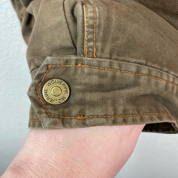 Wolverine Mens Fleece Lined Insulated Canvas Coat Jacket Heavy Duty Brown XXL - Picture 5 of 11